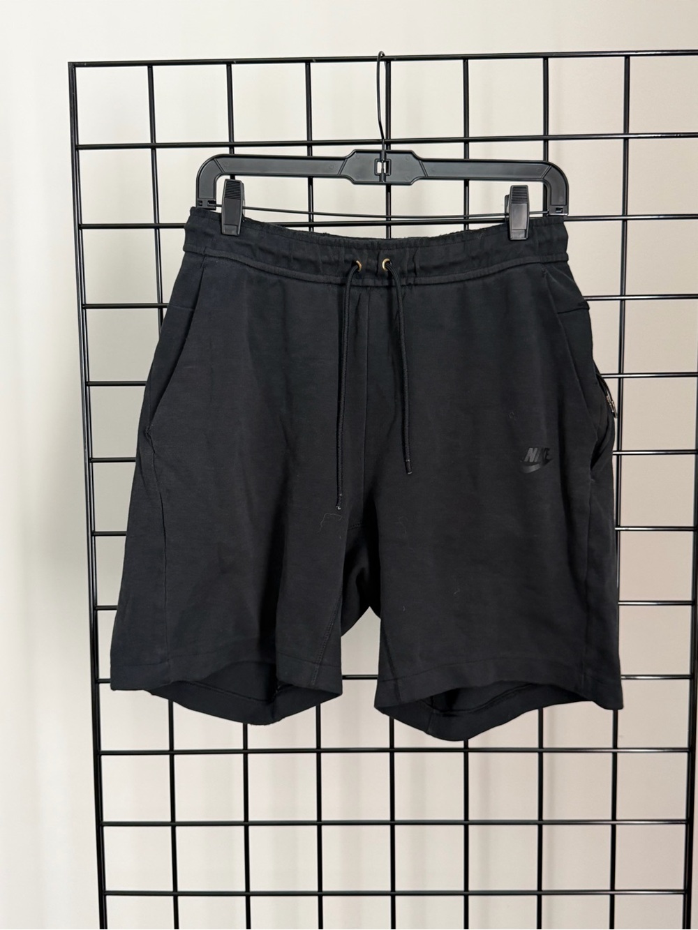 Nike Black Athletic Fleece Shorts with Drawstring